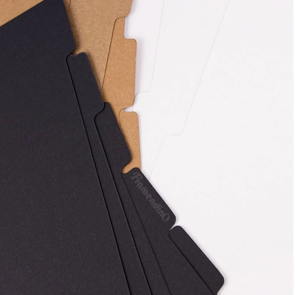 Framendino 3 Sets A5 Index Paper Binder Dividers 5 Sheets Set for 6 Holes Rings